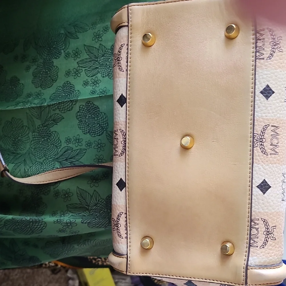 MCM Tan Logo Tote Bag - Picture 8 of 10